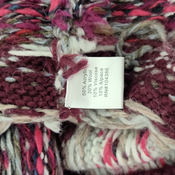 🛍Garnet Hill Womens S Knit Burgundy Grey Alpaca Wool Button Stripe Cardigan - Picture 4 of 6